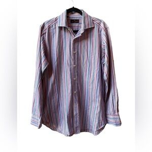 ETRO MILANO Multicolor Stripes Button Up Shirt Size:40